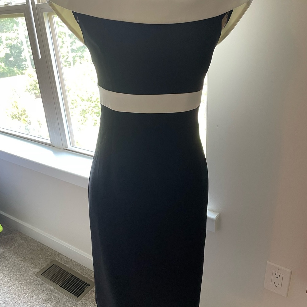 Bardot Off the Shoulder Black and White Women's Dress